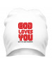 Шапка God loves you